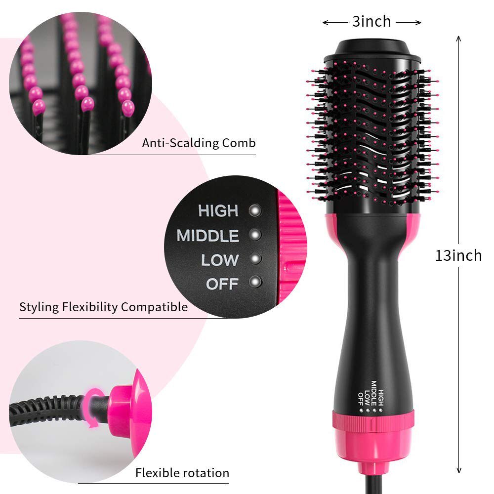 One Step Dryer Brush Combs Volumizer Blower Cold Air Straightening Curling 3-in-1 Brushes Smooth Frizz Ionic Hair Fluffy