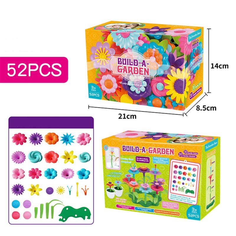 Bloem Tuin Gebouw Speelgoed-Build Een Boeket Bloemstuk Playset: 52 Pcs