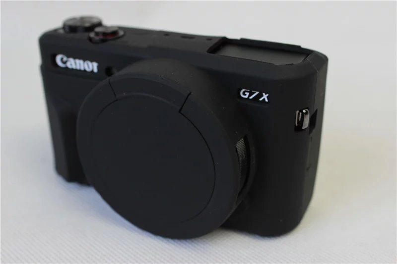 Étui en caoutchouc pour appareil photo, housse pour appareil photo Canon Powershot G7X Mark 2 G7X II G7X2 g7xi: black
