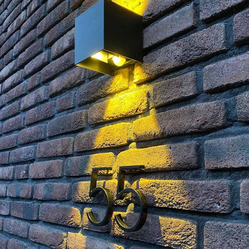 5 inches House Numbers Letters Outdoor Street Address Sign Plates Floating Metal Door Number Doorplates Modern Mailbox Signs 0-9