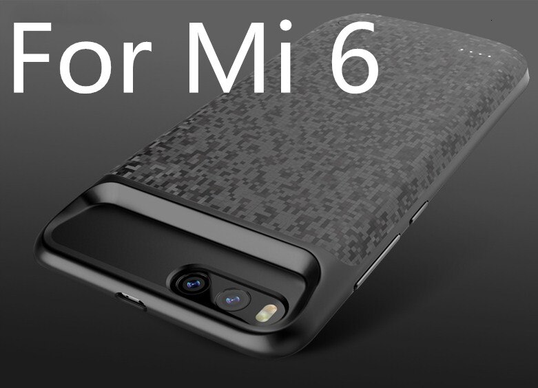 For Xiaomi Mix 2 Battery Charger Case for Xiaomi Mi 8 9 SE Mix 2 2s 6 6XBackup Power Bank 5500mah External Charger Cover Case: Black For Mi 6