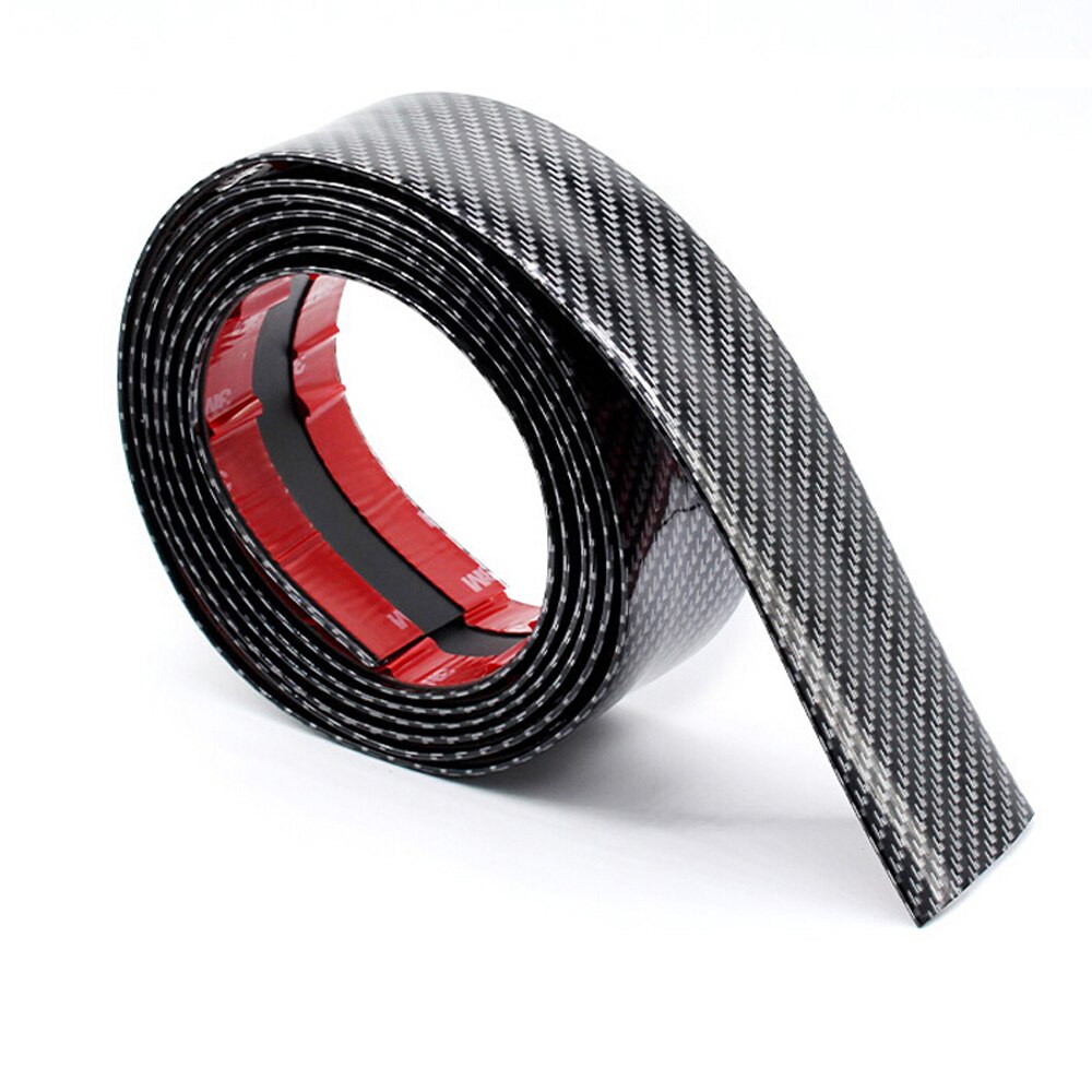 Bil klistermærker 5d kulfiber gummi styling dørkarm beskytter diy dørkarm beskytter kantbeskyttelse bil klistermærker bil tilbehør: Sort / 3