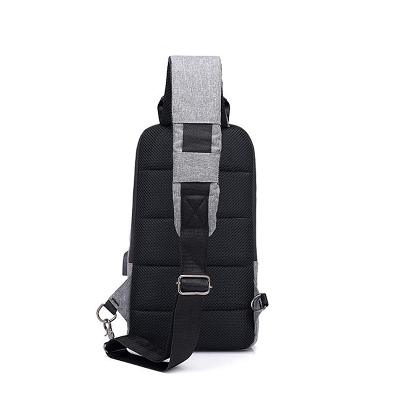 UOSC Luxe Borst Tas USB Messenger Crossbody Tassen Voor Mannen Schoudertas Sling Bag Waterdichte Korte Reis Mobiele Telefoon Tas