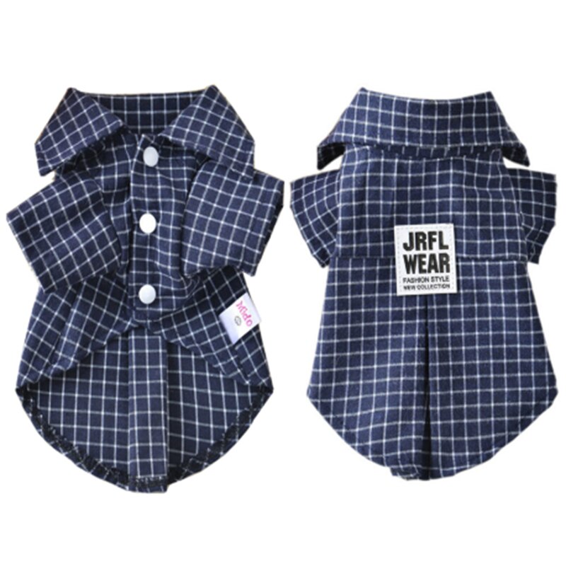 Dog Clothes Classic Pet T-shirt Plaid Shirts for Cats Dogs Spring Summer Clothing for Small Dogs Chihuahua Pug Clothing