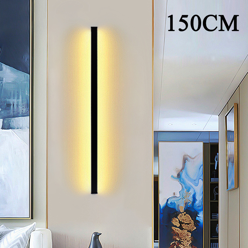 Moderne LED Wandlamp Indoor Minimalistische Led Licht Slaapkamer Nachtkastje Lange Strip Wandkandelaars Woonkamer Thuis Lichtpunt AC220V
