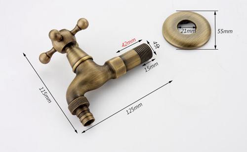 Vidric Antieke bronzen kraan Tuin Bibcock wasmachine kraan outdoor kraan voor Tuin: WHITE