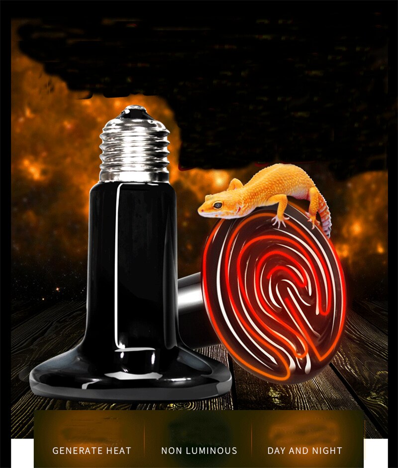 Climbing pet ceramic light heater reptile tortue pet hedgehog lizard infrared insulation heating lamp bulb aquarium for turtle