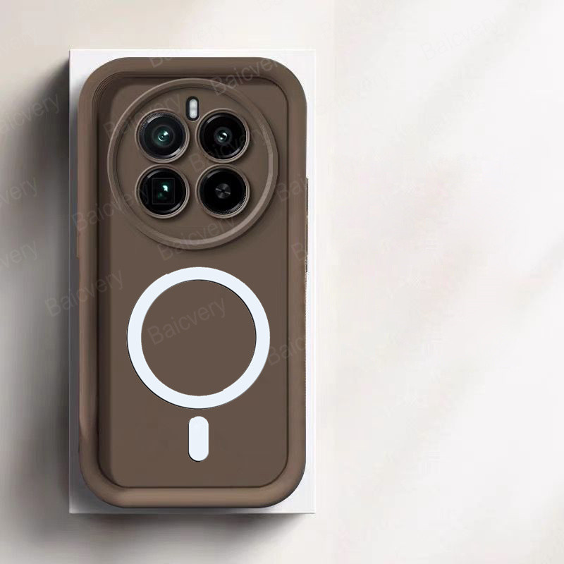 Für Realme 12 5G / 12X 5G Plus / 12 Pro 5G / Realme 12 Pro Plus Capa Hülle mit magnetischer Aufkleberabdeckung für kabelloses Laden: PC + TPU / Gold