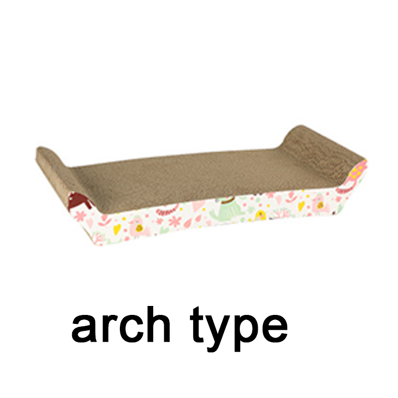 Kissan raapimislauta suora/sauma/kaavin isoille kissoille, kaksipuolinen kestävä lemmikkikissan raapimisalusta, matto kissanmintulla, kynsienhoitolelu: Kaaren tyyppi