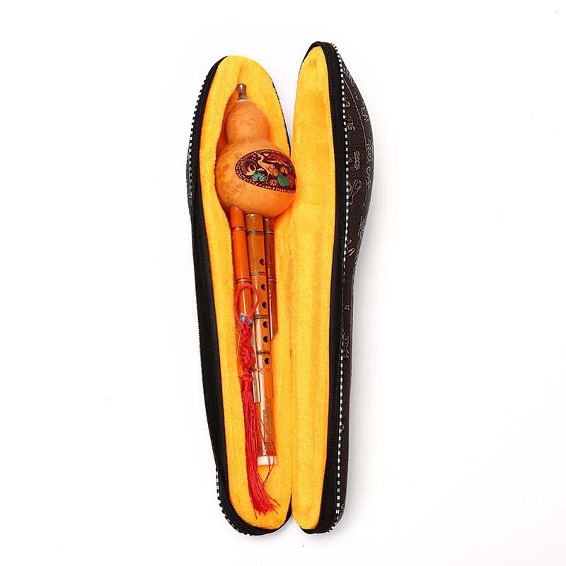 Chińnarty Wykonany ręcznie bambusa Hulusi gurda Cucurbit flet etniczny instrument muzyczny klucz C z przypadku dla początkujących miłośników muzyki