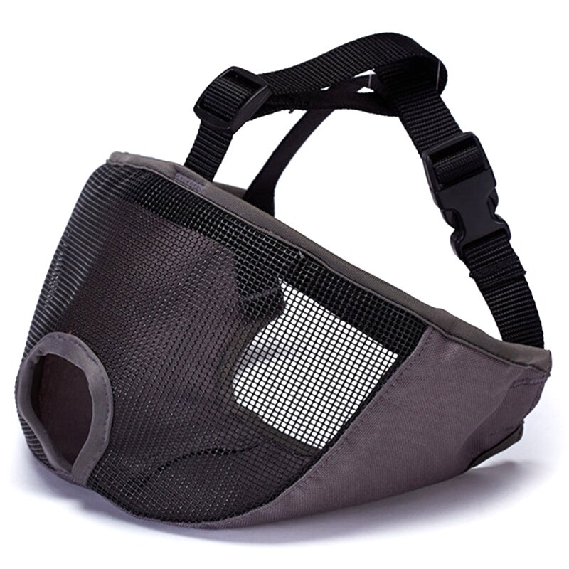 Short Snout Dog Muzzles Adjustable Breathable Mesh Bulldog Muzzle for Biting Chewing Barking Training Dog Mask: L
