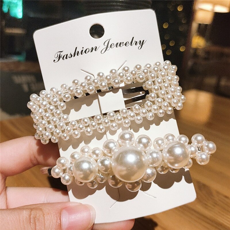 Korea Style Pearl Hair Clip for Women Girls Barrette Stick Headwear Wedding Hairpins Hair Styling Accessories: LY-H002-16