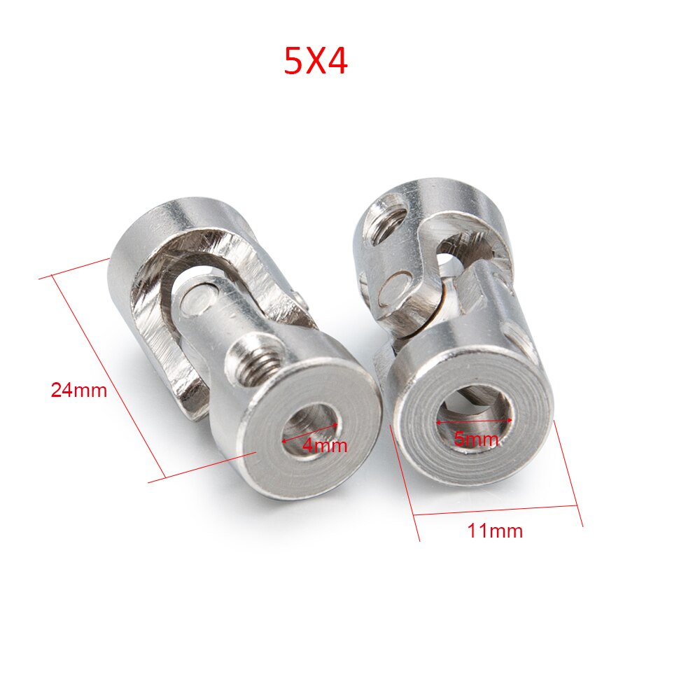 YEAHRUN 2PCS RC Car Boat Model Universal Shaft Coupler Motor Connector Metal Universal Joint Coupling Upgrade Parts
