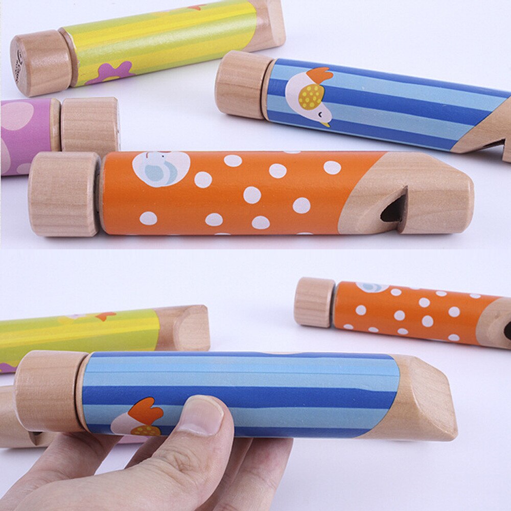 Børn træ små tegningsfløjter piccolo pædagogisk musiklegetøj klassisk tilfældig farve: Default Title