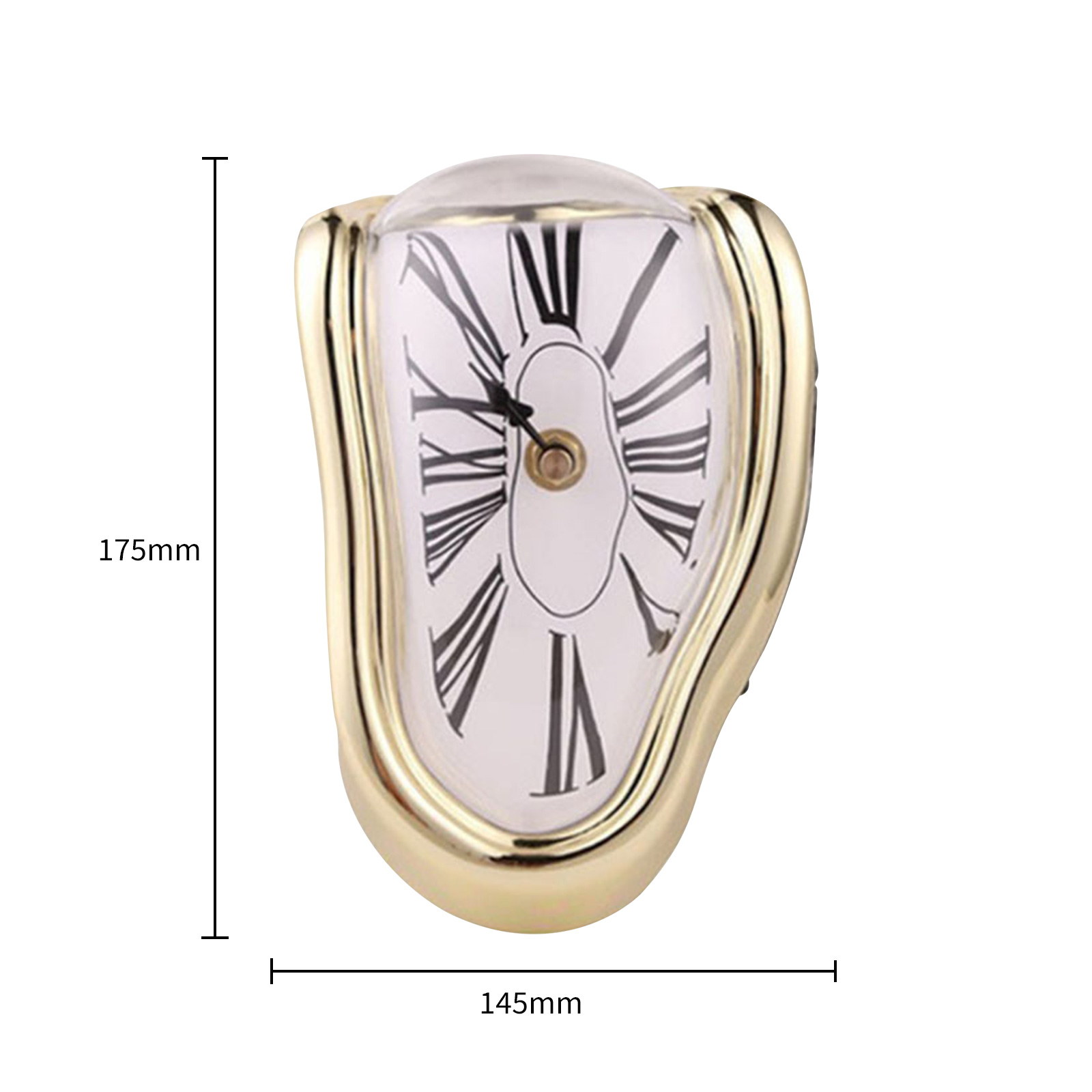 Melting Distorted Wall Clock Surrealism Clock Table Shelf Desk Wall Watch Home Decoration: Gold