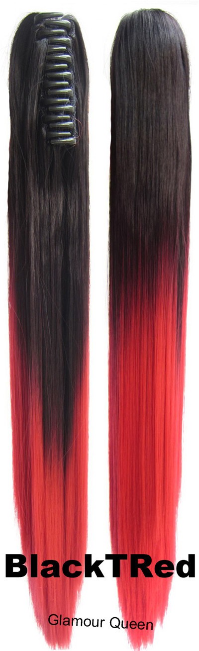 Vreugde & Beauty Haar Lang Steil Haar Paardenstaart Synthetische Clip Op Haar Ombretwo Tone Paardenstaart 24Inch Hoge Temperatuur Fiber: #27