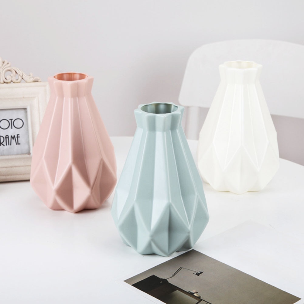 Plastic Shatter-proof Flower Pot Vase Study Room Hallway Home Wedding Decoration Unique Vase European Vase Decoration