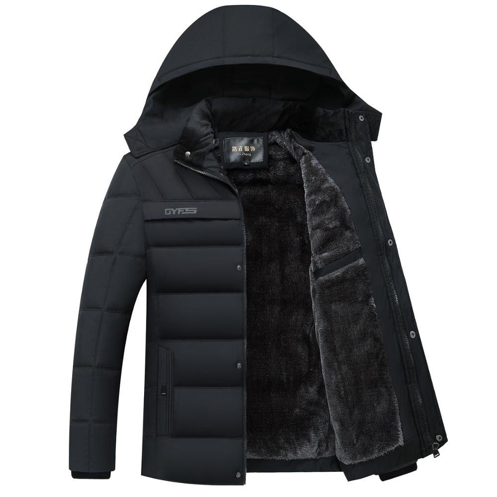 Män vinterjacka herrrock tjockare varm parka päls tjock ytterkläder herrjackor plus size xl -4xl märke  ,ga510