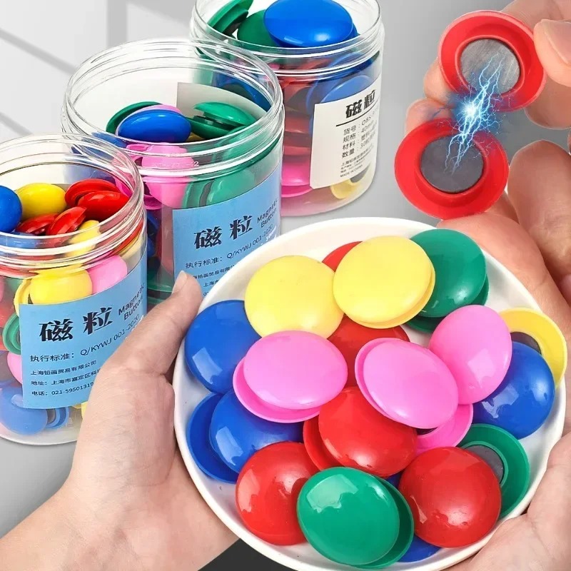 6/80x points magnétiques ronds colorés tableau blanc boutons magnétiques autocollants pour la maison bureau école bricolage décoration goujons 20mm 30mm 40mm