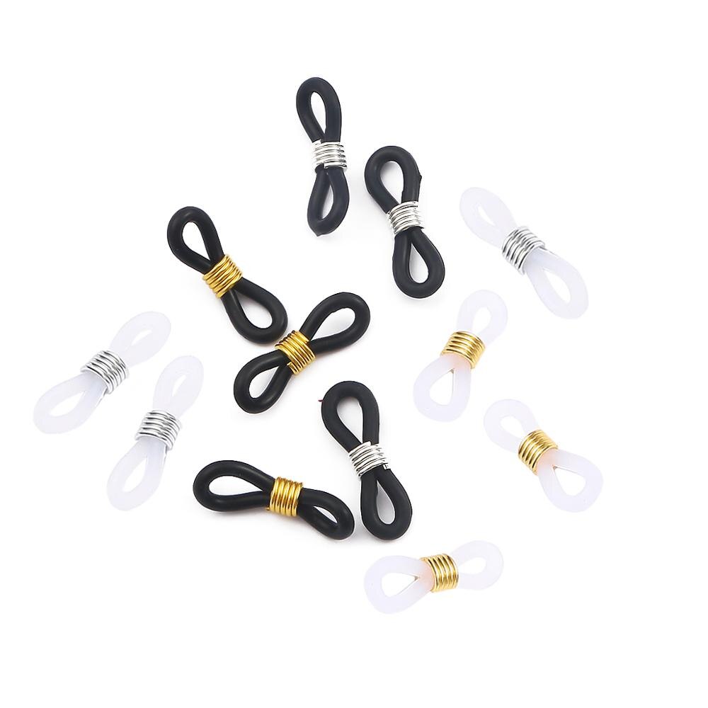20pcs/lot 20x6mm Adjustable Glasses Chain Silicone Rubber Ring Non Slip DIY Connector Strap Eyelets Rope glasses Cord Accessory