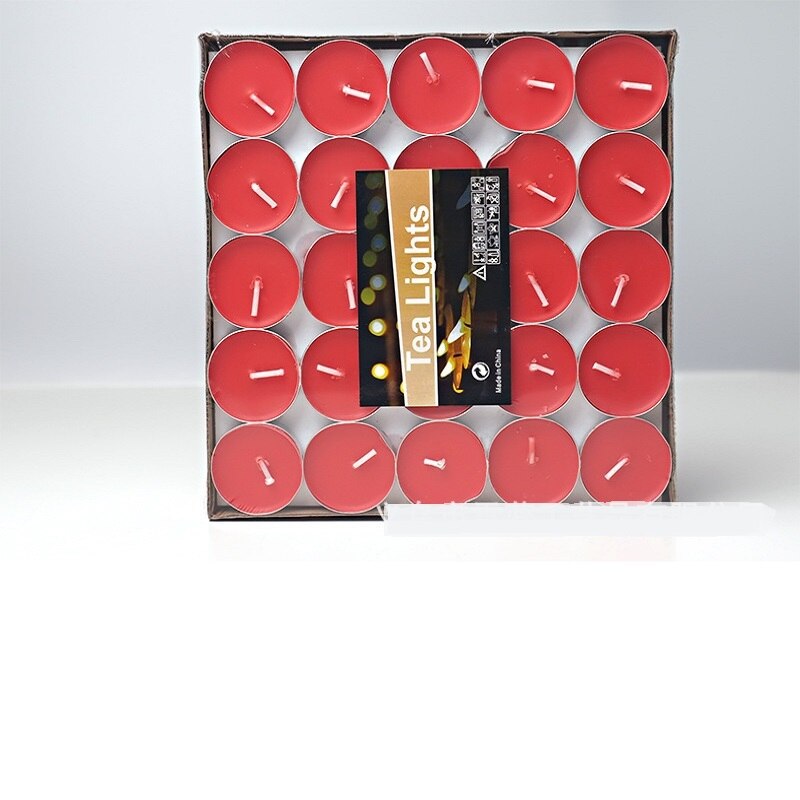 Romantische Geurende Verjaardag Bruiloften Kaarsen Kleurrijke Thee Licht Liefde Vlamloze Kaars Diy Bruiloft Centerpieces Verjaardag Decoratie: Rood