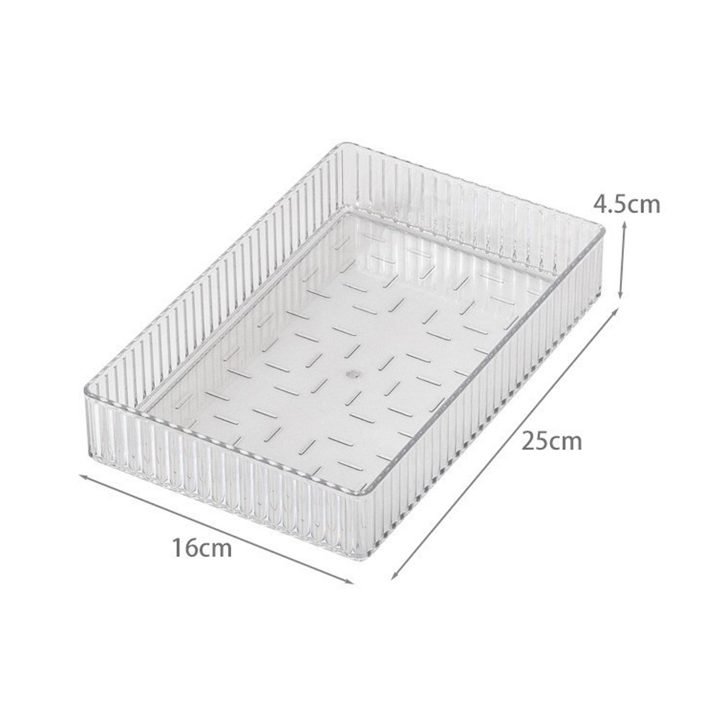 Organisateurs de tiroirs de bureau simples S/M/L/XL, boîte de rangement rectangulaire transparente, conteneur de papeterie en plastique illimité pour le bureau et la maison: Bleu