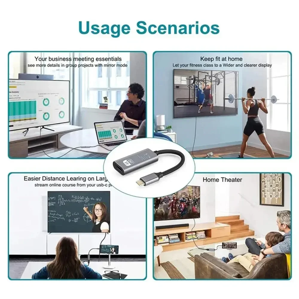 8k usb c til hdmi-adapter 4k 120hz/2k 165hz type c thunderbolt 4 to hdmi-konverterhub til bærbar pc, telefon til tv-skærm