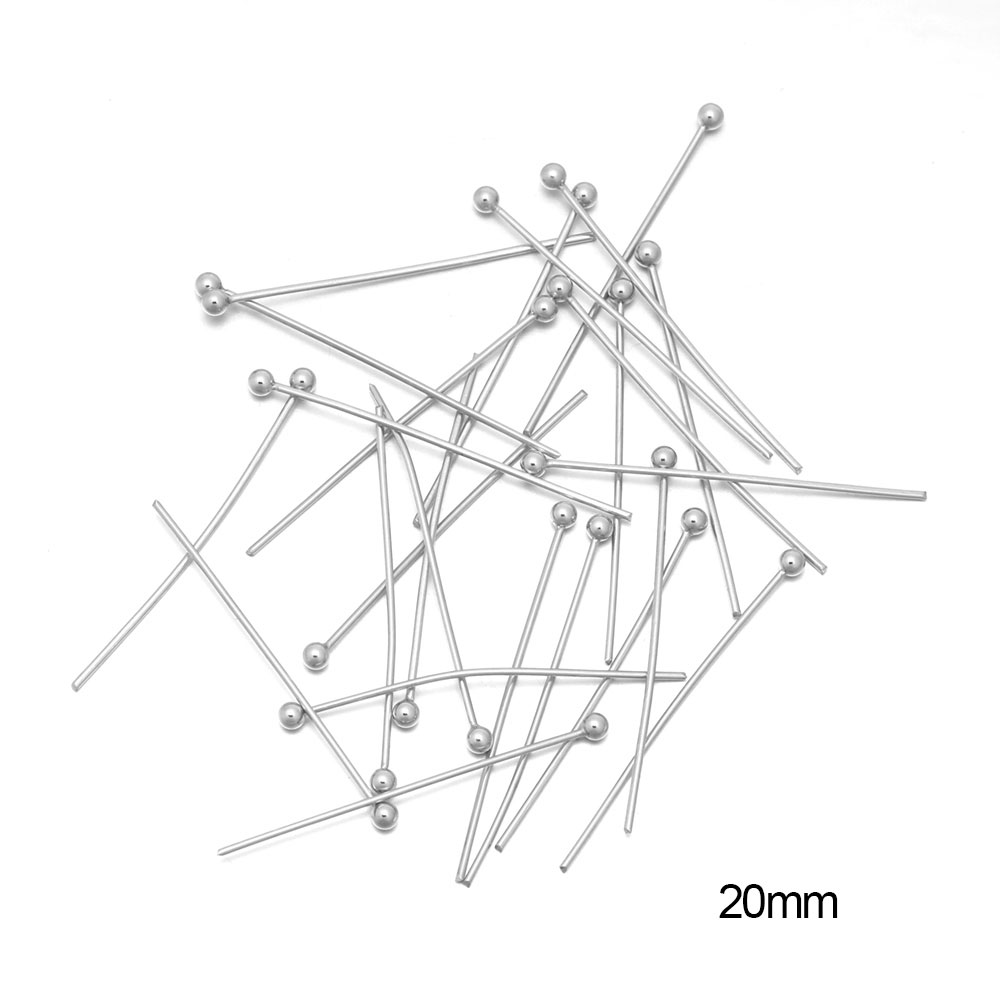 100/50 Uds. Cabezas de acero inoxidable, alfiler de cabeza plana, alfileres de cabeza de bola de Color dorado para accesorios de joyería DIY