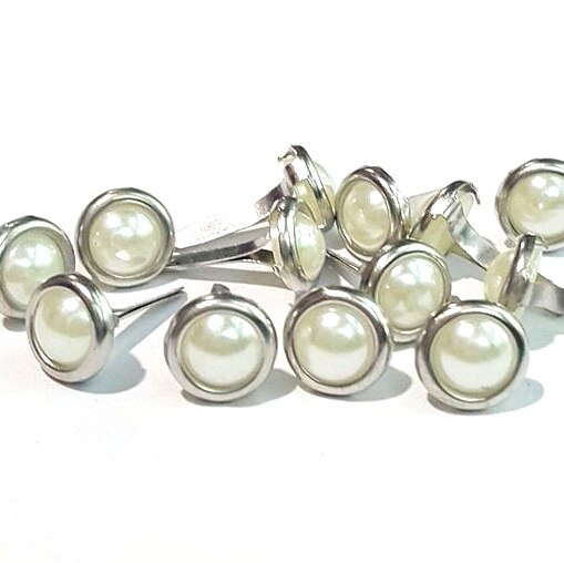 300pcs 8mm Mix Color Choose Pearl Brads for Scrapbooking Wedding Paper Crafts Invitation Cards Birthday Christmas Valentine DIY