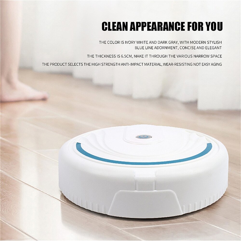 Robot aspirador de 23x6,5 CM, Barre y friega suelos duros y alfombras, gira 120 minutos, carga automática, accesorios de cocina