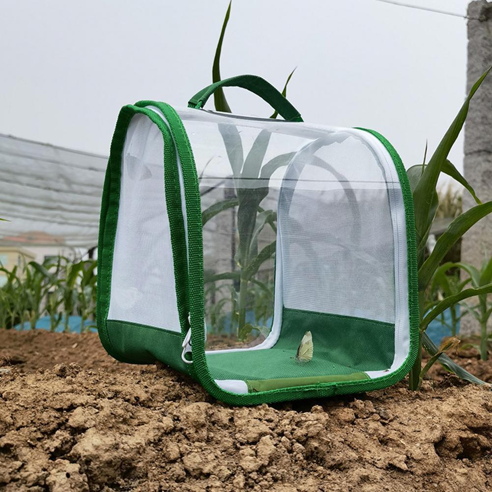 Breeding Insect Cage With Handle 360-degree Transparent Net Folding Zipper Cloth Cages Portable Observation N7j8