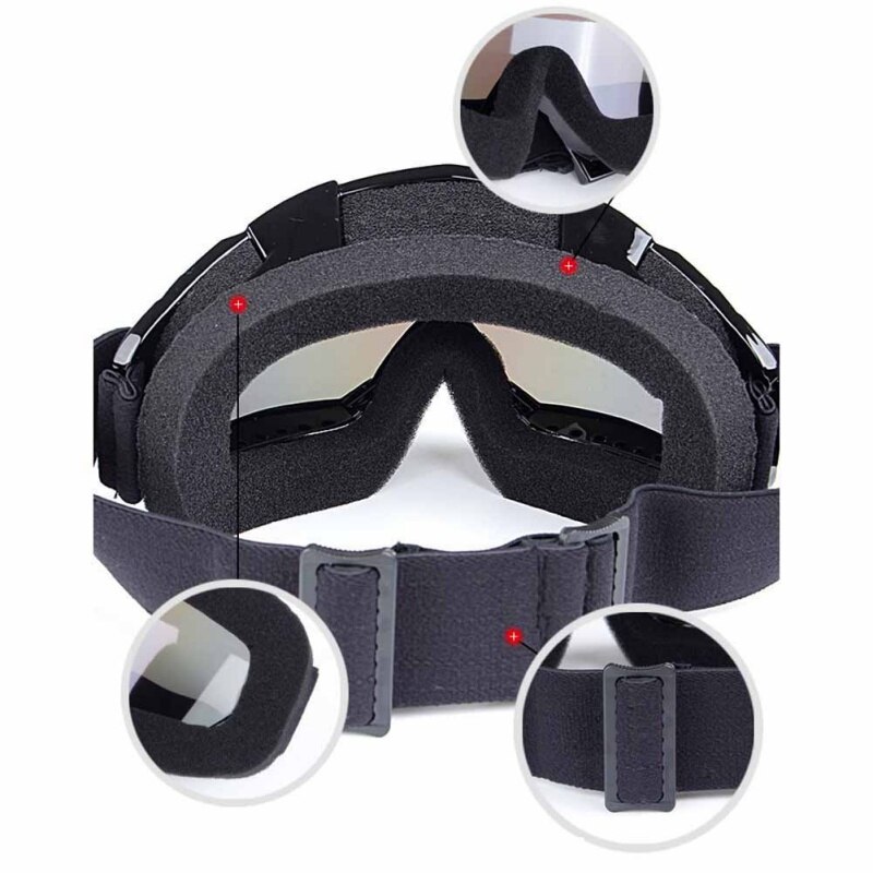 Unisex skibril snowboardmasker winter sneeuwscooter motorcross zonnebril winddicht uv-bescherming wintersportbril