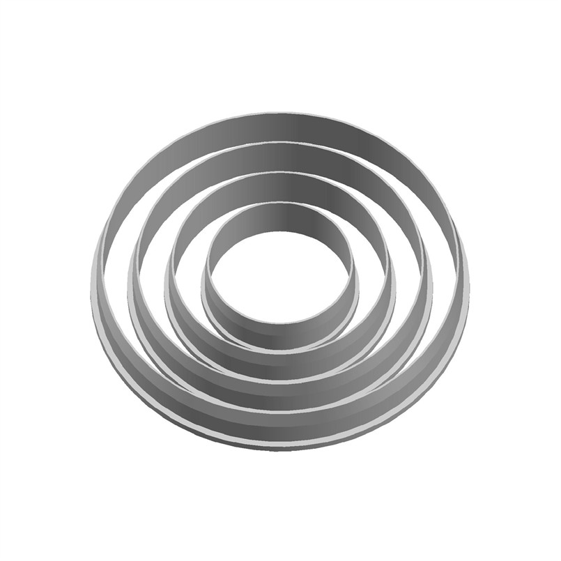 Fire spesifikasjoner tegneserie geometrisk figur ,4,6,8,10cm sirkulær, plastform, kakefondantverktøy, kjeks- og sushifruktskjærere