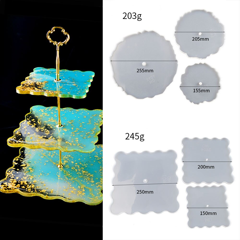 Irregular Shape Fruit Tray Mold DIY Coaster Mold Three Layer Tray Epoxy Resin Mold Jewelry Crafts