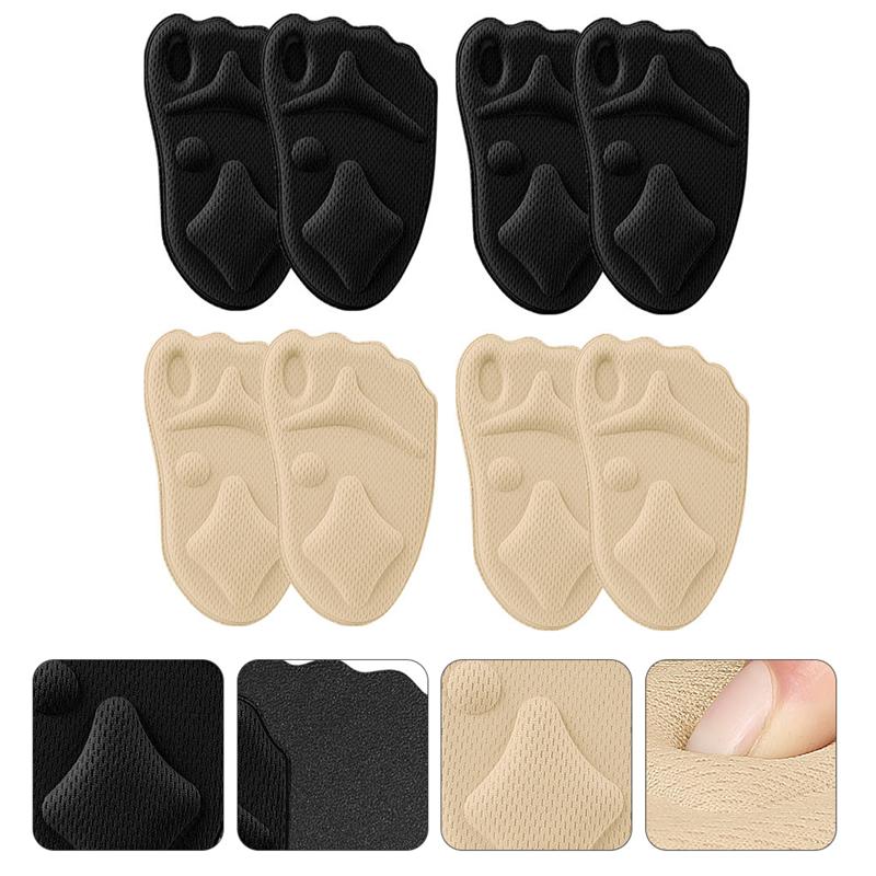 4 Pairs Ademend Non-Slip Half-Size Pad Hoge Hakken Anti-Pijn Voetzool Pad Voor Reizen werken Thuis