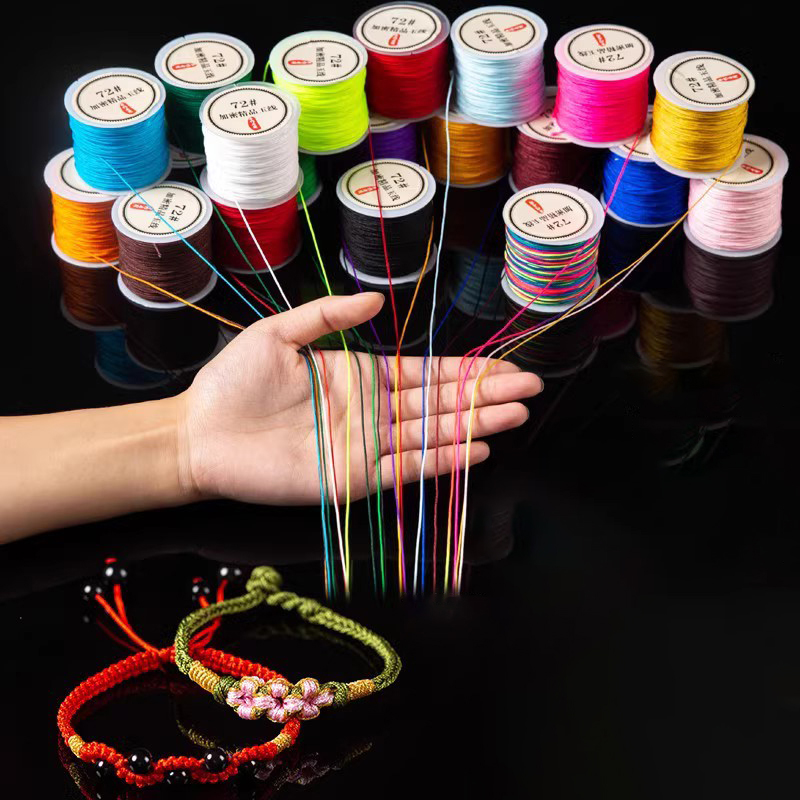 Juego de cables de nailon con nudo chino, cuerdas de macramé, pulsera, collar, cuerda trenzada para bricolaje, borlas, cuentas, línea de cuerda Shamballa