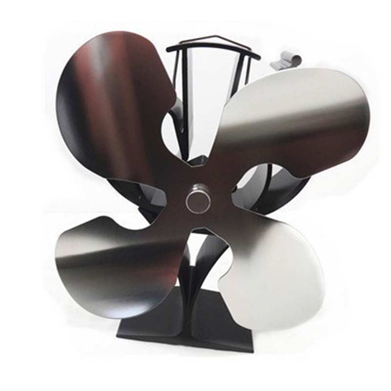 Voda-ventilateur de poêle à 4 lames à énergie thermique, brûleur de bois en rondins, ventilateur pour cheminée silencieux , Distribution de chaleur efficace pour la maison