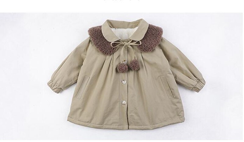 Croal cherie warme kindermeisjes fleece jas parka's voor meisjes winterkleding kinderen fleece prinses bovenkleding kinderen windjack: Groente / 12m