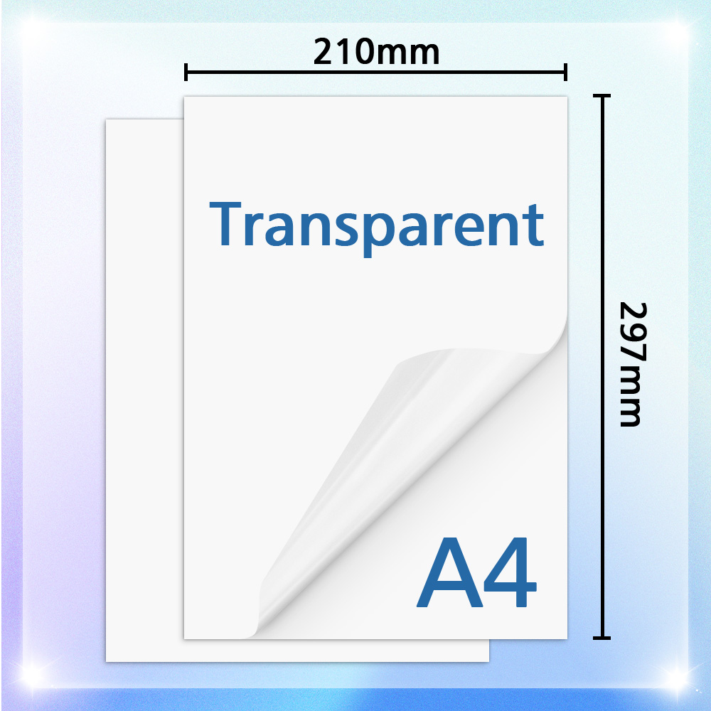 10/20/30/40/50/100 Sheets Transparant Printable Vinyl Sticker Papier A4 Waterdichte Zelfklevende kopieerpapier Voor Inkjet Printer