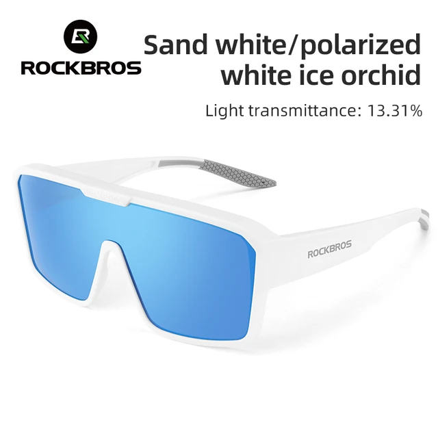 ROCKBROS Fietsbril UV400 Bescherming Slijtage Zonnebril Heren Dames voor Rijden Vissen Wandelen Fietsen Multifunctionele brillen: WHITE
