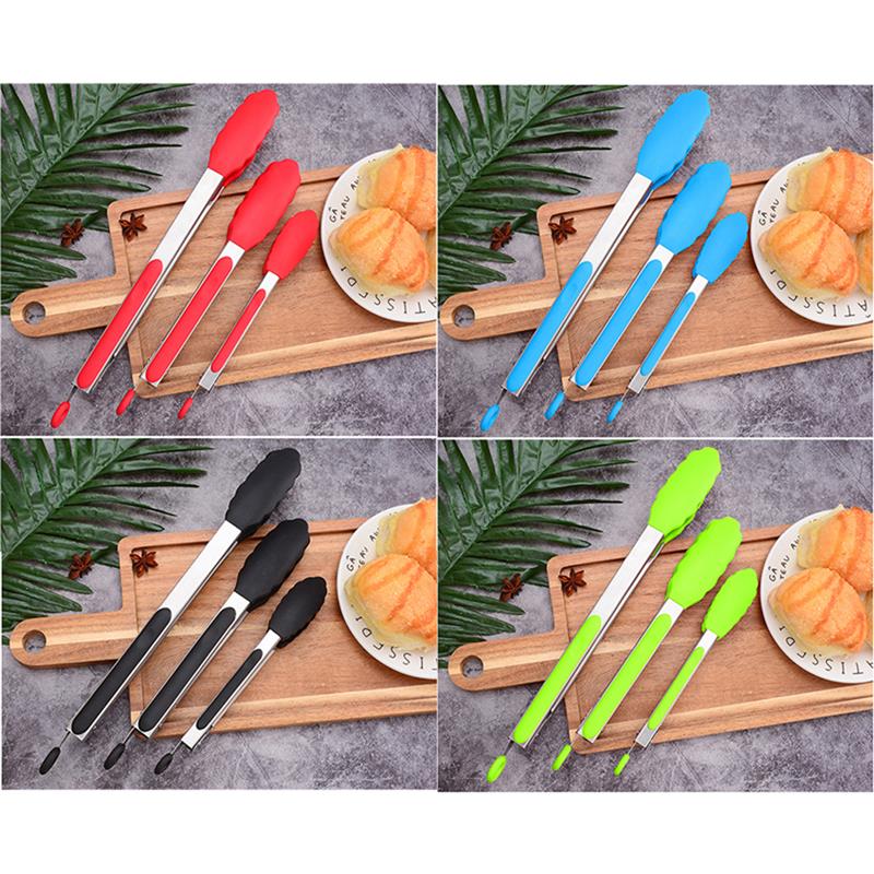 Kjøkken matte tang varmebestandig silikon grille tang servering tang bbq salat verktøy hjem kjøkken tilbehør