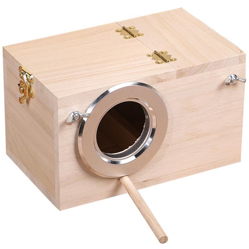 Massiv trä fågelmatare undulat papegoja avelslåda fågelbo bur inkubator för parakiter kärleksfåglar: Default Title