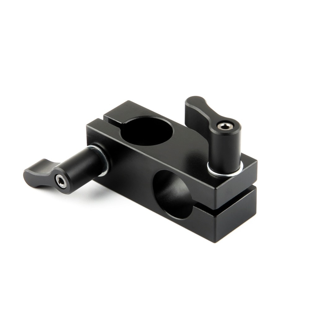 NICEYRIG Double Rod Clamp 15mm 90 Degrees Vertically Rail Connector Adapter DSLR Camera Rig Aluminum Alloy Black 2pcs Hand Screw