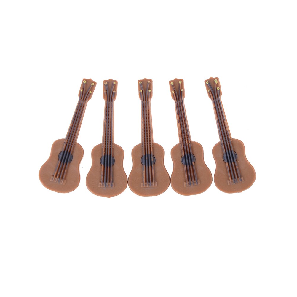 1/12 Cute Wood Craft Ornaments Scale Doll house Miniature Guitar Accessories Instrument DIY Part for Home Decor Kids
