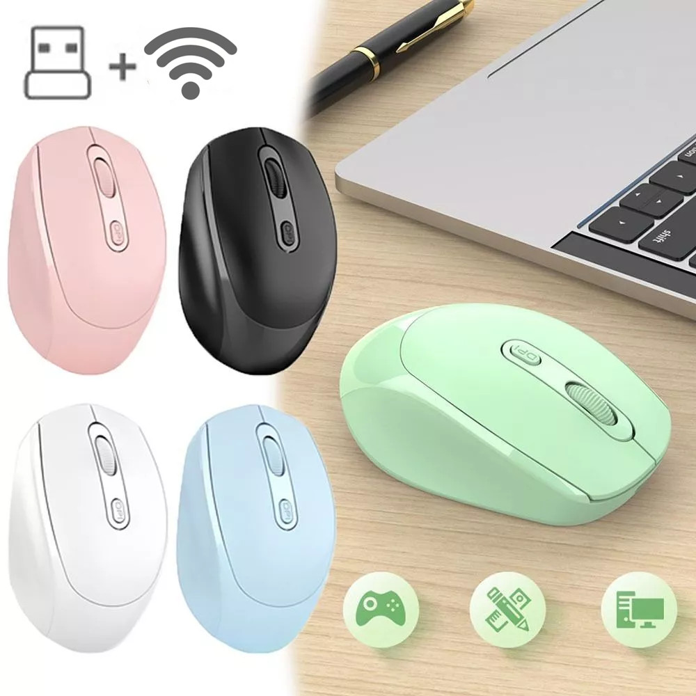Draadloze muis Oplaadbare gamermuis Dubbele modi Bluetooth-compatibel 2.4G USB Mute-muizen voor laptop Pad Tablet Macbook Mause