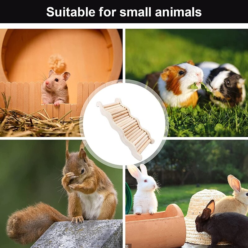 Hamster Klimmen Ladder 2 Maten Houten Brug Ramp Habitat Decor Voor Gerbil Rat Muis Degus En Andere Kleine Dieren