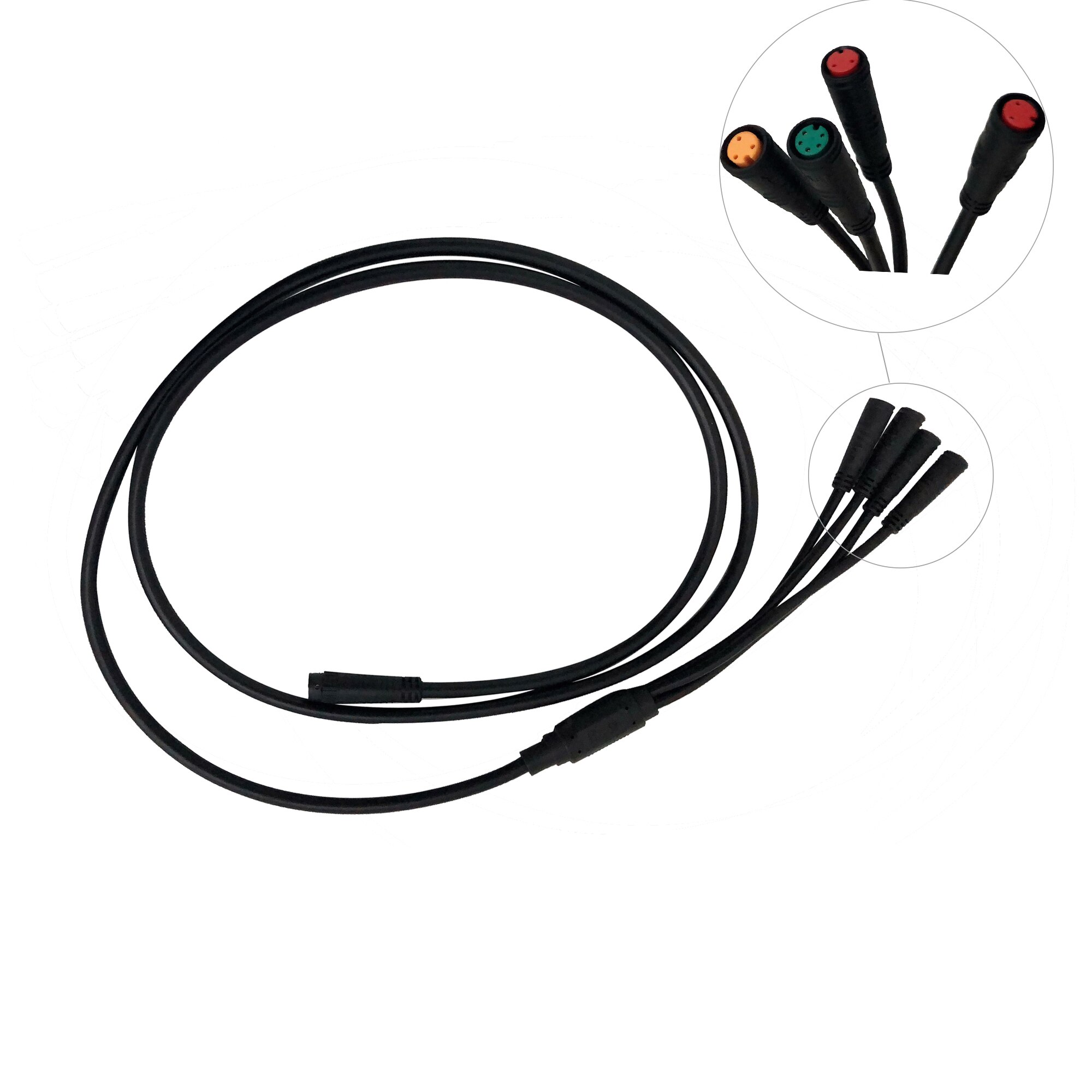 Ebike Motor Extender Cable Replacement 80mm 130mm Juliet 1 to 4 Male/Female Connector Waterproof Connector Ebike Convert Cable