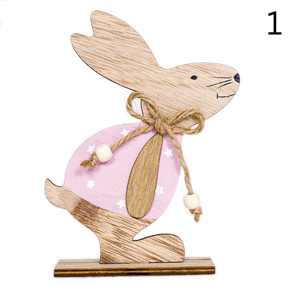 1/3 Pcs Pasen Konijn Houten Decoratie Diy Hout Opknoping Ambachten Schattige Bunny Pasen Ornamenten Feestartikelen Hout Ambachten: Style 5-1pc