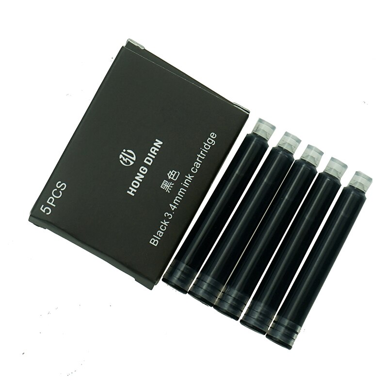 30 unidades de cartuchos de tinta Hongdian para pluma estilográfica negra/azul de 3,4mm de diámetro para bolígrafos HongDian Ink Pen / Wing Sung: Black