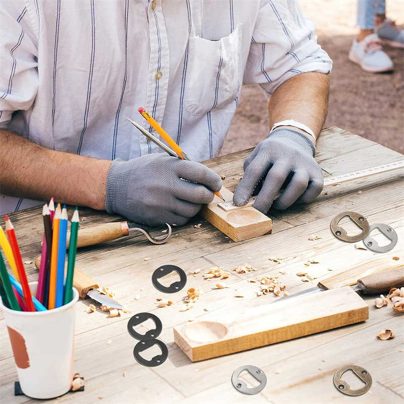 Kit d'inserts pour ouvre-bouteille, inserts ronds en acier inoxydable avec vis et tournevis pour ouvre-bouteille, moule de bricolage